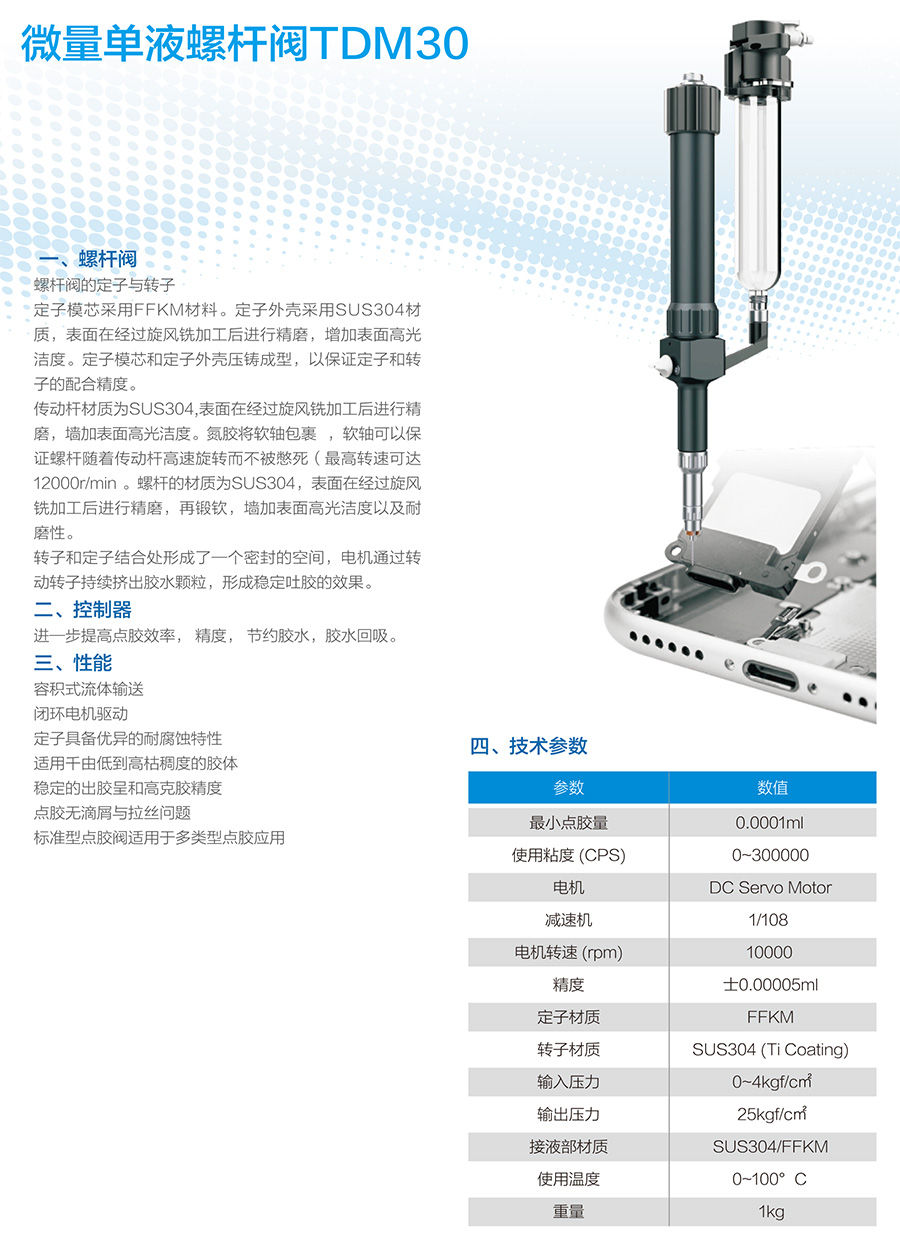 微量單液螺桿閥TDM30